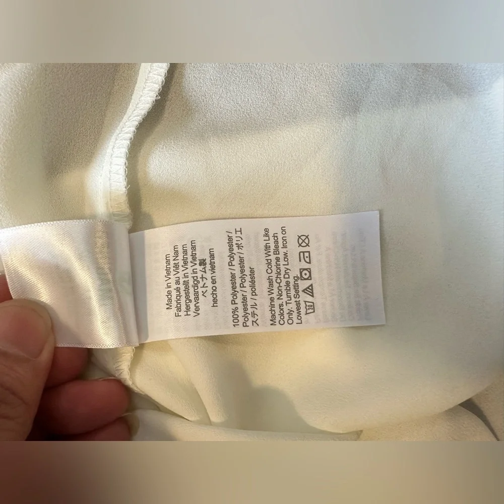 J. Crew NWT Ivory Ruffle Tie-neck‎ Top sz S